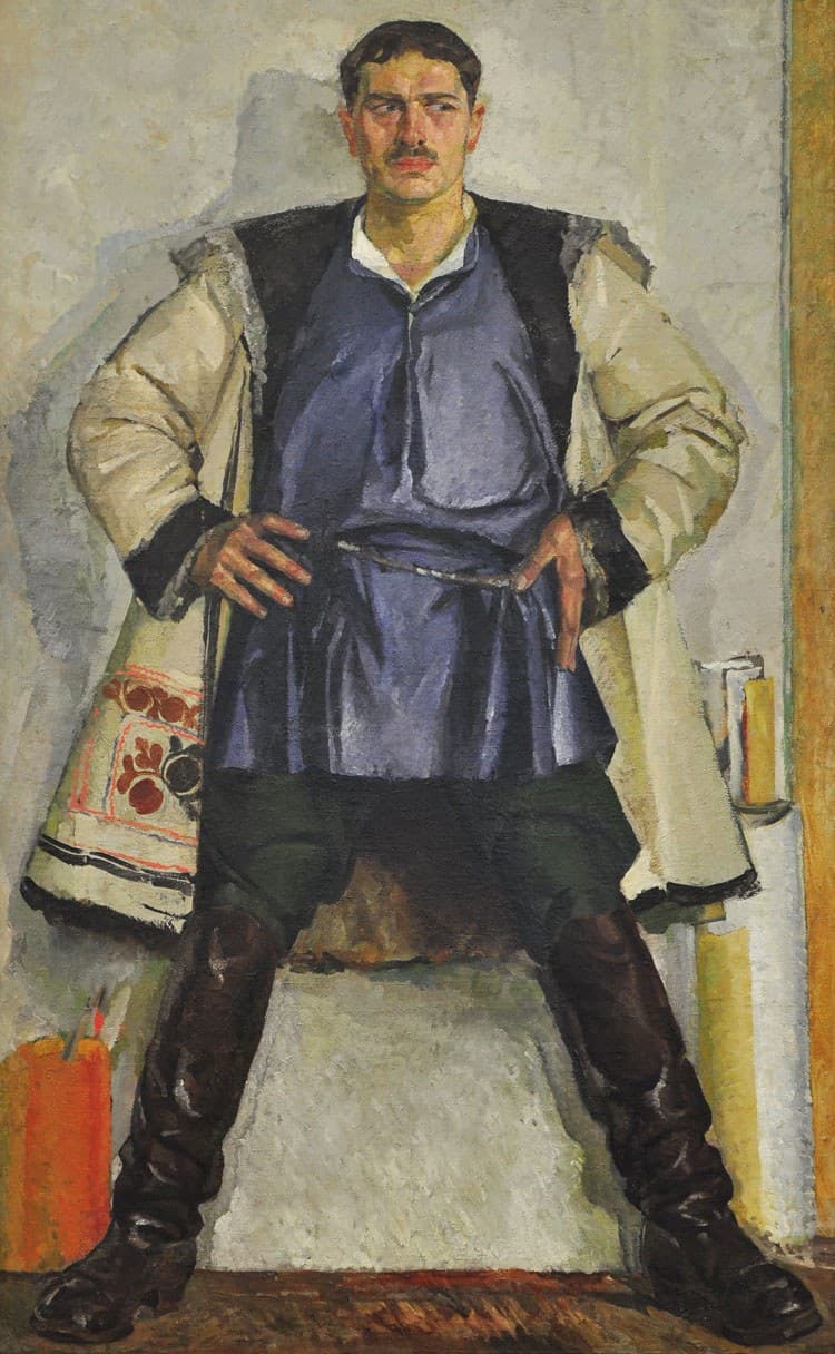 Self-Portrait in a White Sheepskin Coat