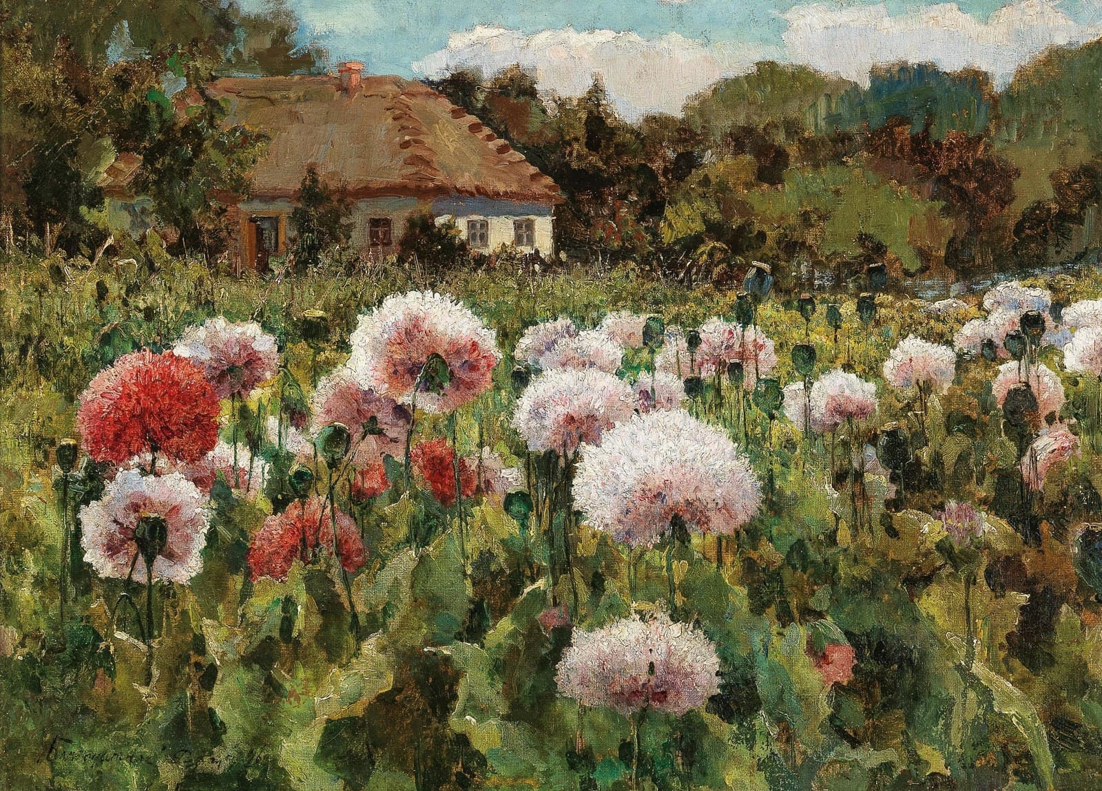 A Blossoming Garden with Poppies